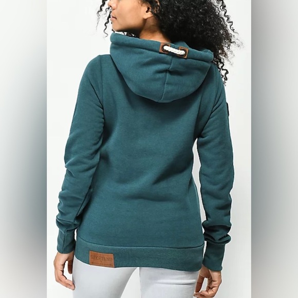 Naketano hoodie pullover cowl neck owl detail leather patches medium - Picture 2 of 14